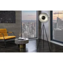 Riess-Ambiente Invicta Interior Moderne Design Stehlampe STUDIO schwarz Blattsilber Optik 145cm Stehleuchte Lampe