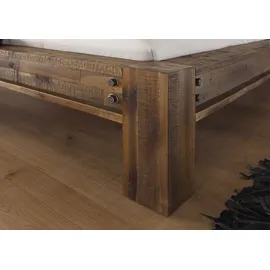 Hasena San Luca, mit Massivholzkopfteil, Fußhöhe 20cm, braun (akazie vintage brown, lackiert) - 2 Jahre Gewährleistung - mind. 14 Tage Rückgaberecht