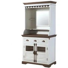 MASSIVMOEBEL24.DE Bar Mango 98x51x190 weiß lackiert TOULOUSE #105