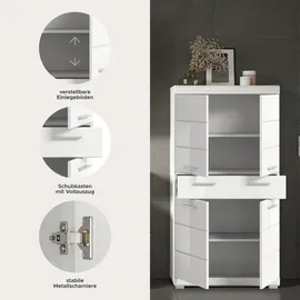 WELLTIME SIENA Midischrank 74 x 141 x 31 cm Weiß