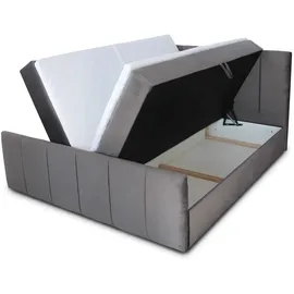 Sofnet Boxbett, Grau, Textil, H3, Rechteckig, 180x200 cm, Schlafzimmer, Betten, Boxspringbetten