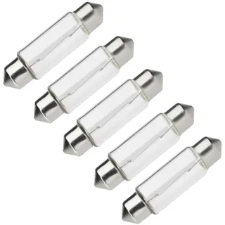 WITTKOWARE 5 Stück Soffitten-Lampe in Röhrenform, 8x31mm, S7, 18V, 3W, warmweiß (z.B. für Sprechanlage, Skalenlampe, Hintergrundbeleuchtung)