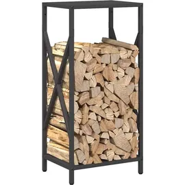 vidaXL Kaminholzregal Kaltgewalzter Stahl 34 x 25 x 70 cm Schwarz