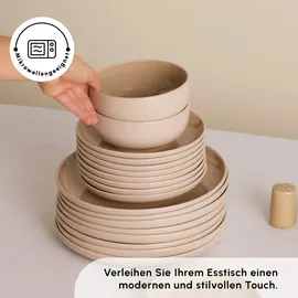 KARACA Terra Geschirrset 36-tlg. 8 Personen Creme