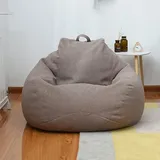 Highdi Sitzsack für Erwachsene Kinder Indoor Outdoor Sitzkissen Waschbarer Weicher Flauschiger Sofabettbezug Ohne Füllung Gartenkissen Bodenkissen für Wohnzimmer Gaming (70x80cm,braun)