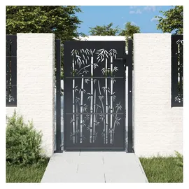 vidaXL Gartentor Anthrazit 105x130 Cm Stahl Bambus-design