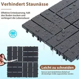 66 Stück Terrassenfliesen 6 qm, 30x30cm Kunststoff Fliesen Klickfliesen Balkonfliesen Holzoptik Gestreift, Wetterfest, Anti-Rutsch, Anthrazit