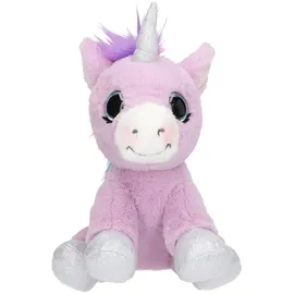 depesche ylvi and the minimoomis Depesche 11687 Ylvi - Kuscheltier Einhorn Lila, mit Regenbogen Mähne, ca. 21 cm großes Plüschtier mit Glitzer und Silber-Akzenten