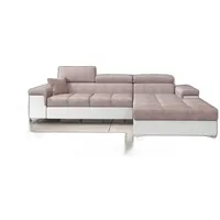 Xlmoebel Ecksofa Ecksofa L-Form Couch Design Polster Schlafsofa Textil Bettfunktion, Hergestellt in Europa rosa