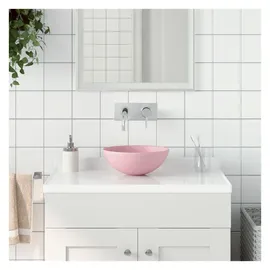 vidaXL Mattrosa Rundwaschbecken 146977