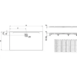 Laufen Pro Duschwanne 1400x800x30mm, superflach, 0, H2109530790001