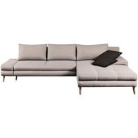 Mid.you Ecksofa, Beige, Textil, Erle, massiv, Uni, 5-Sitzer, seitenverkehrt montierbar, L-Form, 313x215 cm, Made in EU, Schlafen auf Sitzhöhe, Wohnzimmer, Sofas & Couches, Wohnlandschaften, Ecksofas