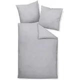 JANINE Interlock Jersey Bettwäsche Fischgrätmuster Vulkan 135 x 200 cm + 80 x 80 cm