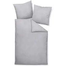 JANINE Interlock Jersey Bettwäsche Fischgrätmuster Vulkan 135 x 200 cm + 80 x 80 cm