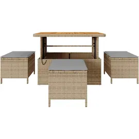 vidaXL Garten Essgruppe 4-tlg. Beige