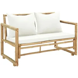 vidaXL 2-Sitzer Gartensofa mit Polstern Bambus