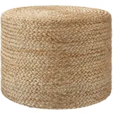 Tectake tectake® Handgefertigter Pouf Banno Cylinder aus Jute rund, Boho-Stil - beige