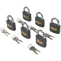 Silverline 407238 Vorhängeschloss aus Eisen, gleichschließend, 6 Stück