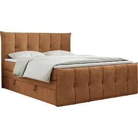 MKS Meble King Boxspringbett 200 x 200 cm H3 Orange