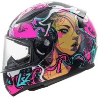 LS2 Ff353 Rapid Ii Cyberg Helm, pink-grün-blau, Größe 2XL