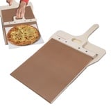 Yulokdwi Sliding Pizza Peel,Schiebe-Pizzaschieber, Verschiebbare Pizzaschaufel,Der Pizzaschieber,der Pizza Perfekt Überträgt, Antihaft,mit Griff,Spülmaschinenfest,Küche Backwerkzeug Zubehör