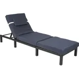 MCW MCW-A51 Premium Sonnenliege 198 x 60 x 71 cm anthrazit/grau inkl. Kissen