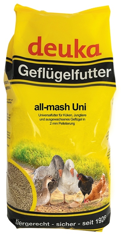 Deuka all-mash Uni gekörnt, Universalfutter für Küken, Jungtiere, Geflügel, 5kg