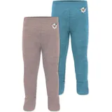 normani Outdoor Sports Normani, Outdoor Sports 2er Pack Baby Merino Unterhose mit Füßen in Blau/Rosa | Gr.: 68 Rosa, Blau, 68