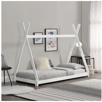 [en.casa]® Kinderbett Onejda in Tipi-Design Weiß 90x200 cm