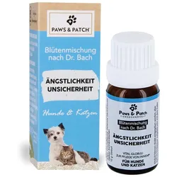 Paws&Patch Blütenmischung nach Dr. Bach Ängstlichkeit Unsicherheit für Hunde und Katzen Globuli 10 g
