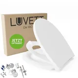 LUVETT® Toilettensitz Kinder C490 Family WC-Sitz universal mit Kindersitz-Einlage, Toilettendeckel mit SoftClose Absenkautomatik für Kinder & Erwachsene abnehmbar (Weiß)