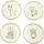 CreaTable Freunde des Waldes Teller 21 cm 4er Set