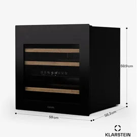 Klarstein Rhone 36 Duo Weinkühlschrank 36 Flaschen, 2 Zonen, 5-22 °c, LED-Steuerung, UV-Schutz, Leiser Betrieb, Weiß, Weinklimaschrank