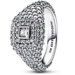 Pandora 193556C01 Cocktailring für Damen Silber Quadratisches Pavé, 54/17,2
