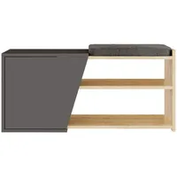 Woody fashion Schuhschrank FIONA 37x104 cm braun/anthrazit - Beige/Anthrazit