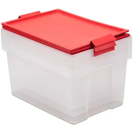 Tatay Aufbewahrungsbox 35 l 3-tlg. Transparent/Rot
