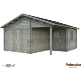 PALMAKO AS Blockbohlen-Garage, BxT: 510 x 550 cm (Außenmaße), Holz - grau