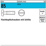 Reyher Flachkopfschraube DIN 85/ISO 1580 Schlitz M4x 20 A 4 1000 Stück
