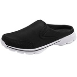 Sisttke Hausschuhe Damen Clogs Herren Slip On Pantoffeln Sommer Outdoor Atmungsaktiv Bequeme Gartenschuhe rutschfest Schlupfschuhe Slipper,Schwarz-JJ,48 EU - 48 EU