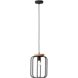 BRILLIANT Pendelleuchte "Tosh", schwarz (antik holz, schwarz korund), Ø 25cm H: 147cm, Lampen, 25cm antik holz/schwarz korund