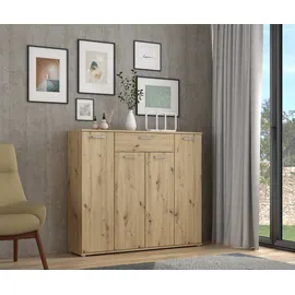 Forte Kombikommode 139,3 x 120,7 x 34,1 cm Beige