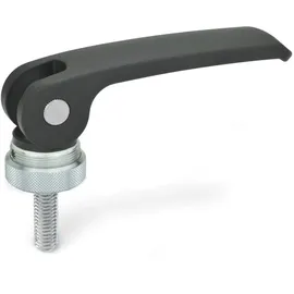 Ganter Normelemente | Exzenterspanner mit Schraube - 927-63-M5-50-A-B | Grifflänge l1: 63mm | Gewinde d2: M5 | Hebel Zink-Druckguss, schwarz | 1 Stück