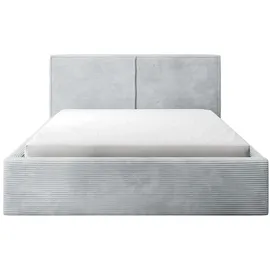 Selsey Doppelbett Farese - Bett mit Polsterrahmen, Cordbezug 140 cm, hellgrau - Hellgrau