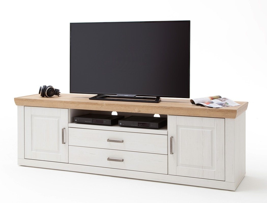 expendio TV-Board Bruneck 8, Pinie weiss 198x63x52 cm Landhausstil montiert weiß