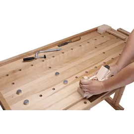 Holzkraft Hobelbank Holz 170 cm braun