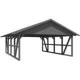 SKANHOLZ Skan Holz Carport Schwarzwald mit Dachschalung 684 x 772 cm Grau