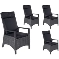 LC Garden »Keramo« Dining 4er Set Positionsstuhl Verstellsessel grau