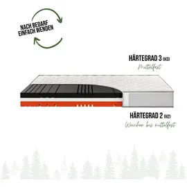 schwarzwaldmarie Marta - Kaltschaum Wendematratze mit 8 cm Schaumauflagen, Qualität aus Deutschland, Größe: 90 x 190 cm, Härtegrad: Mittelfest /