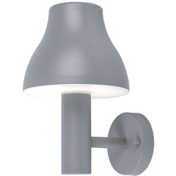Wandleuchte Aussen Fassadenleuchte Außen LED Wandlampe Garten Aluminium grau, 1x 7W 680lm warmweiß, LxBxH 21,4x18x29 cm