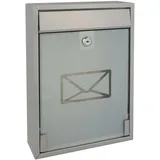 Perel Briefkasten Milan, Wandmontage, Milchglas, inkl. 2 Schlüssel, Abmessungen (H x B x T) 36 x 26 x 8 cm,